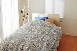 国産高級羽毛布団(ホワイトダックダウン使用)<ブルー>