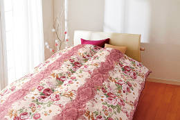 国産高級羽毛布団(フランス産ホワイトダックダウン使用)<ピンク>