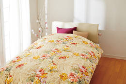 国産高級羽毛布団(フランス産ホワイトダックダウン使用)<ピンク>