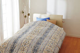 国産高級羽毛布団(ハンガリー産シルバーマザーグースダウン使用)<ブルー>