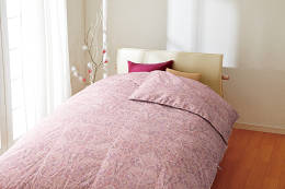 国産高級羽毛布団2枚組(ホワイトダックダウン使用)<ピンク>